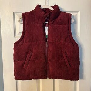 Maurices Burgundy Corduroy Vest Large L